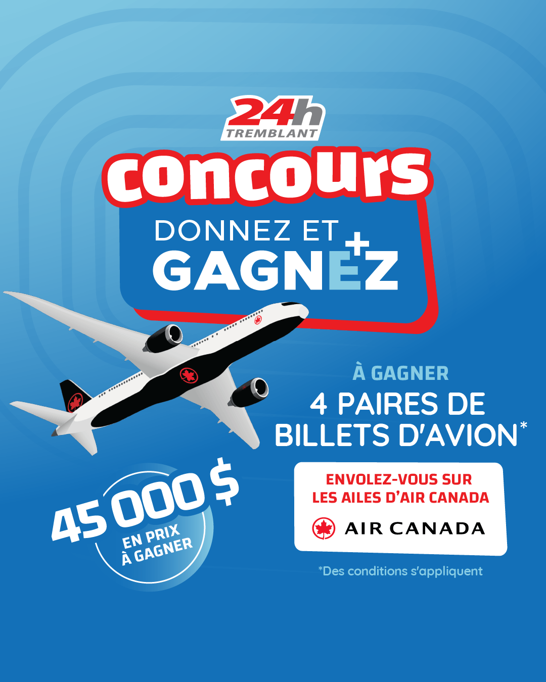 Concours Donnez et gagnez Air Canada