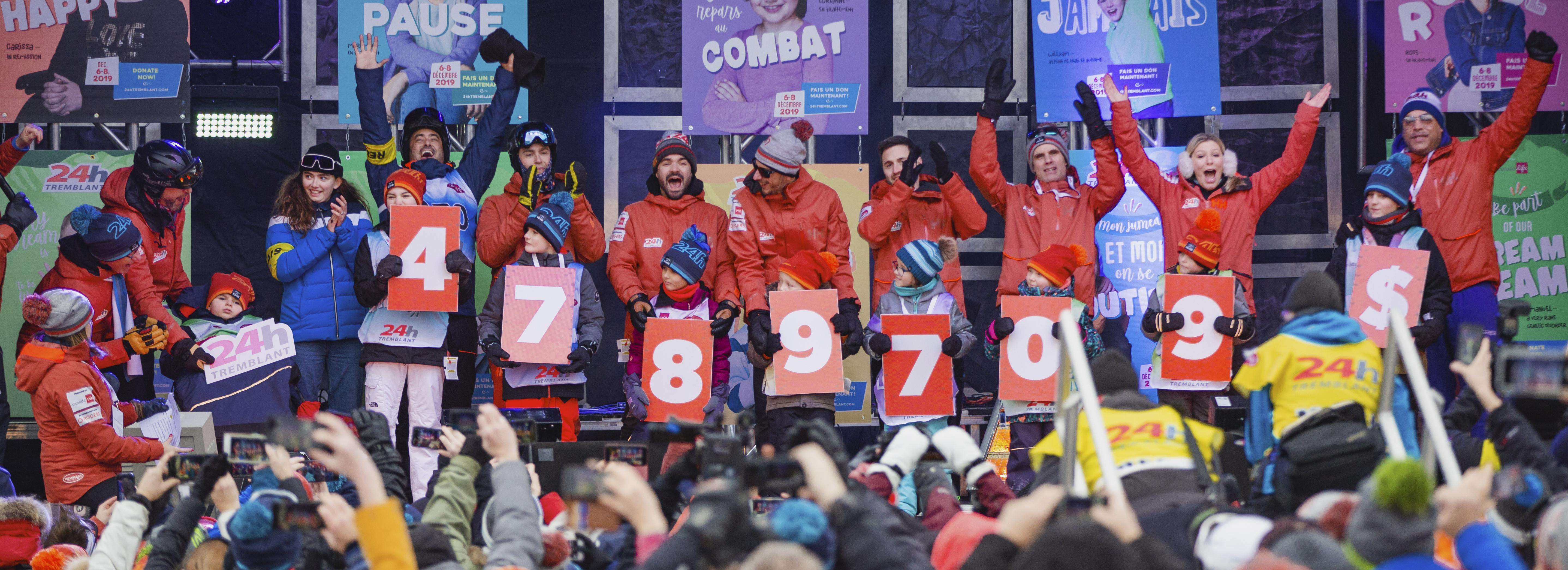 le dévoilement du montant final de la levée de dons au 24h Tremblant